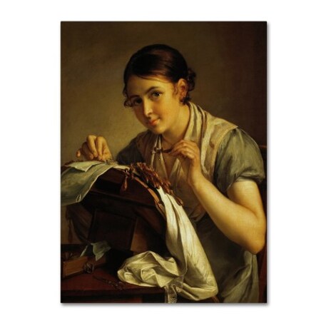 Trademark Fine Art Vasily Tropinin 'The Lace Maker' Canvas Art, 18x24 AA01203-C1824GG